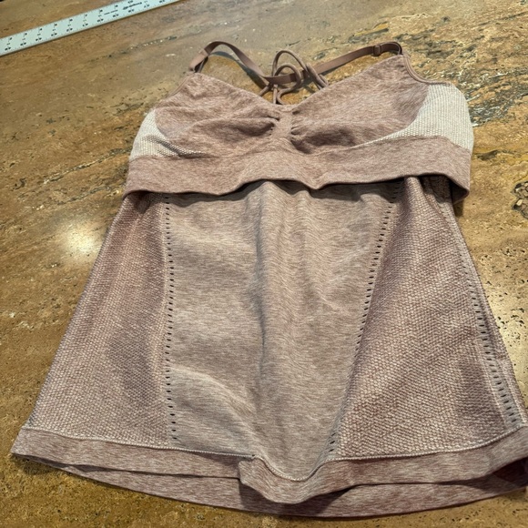 Athleta Allegro Support Tank Top Pink Tan Sugarplum Women XL - Picture 9 of 12